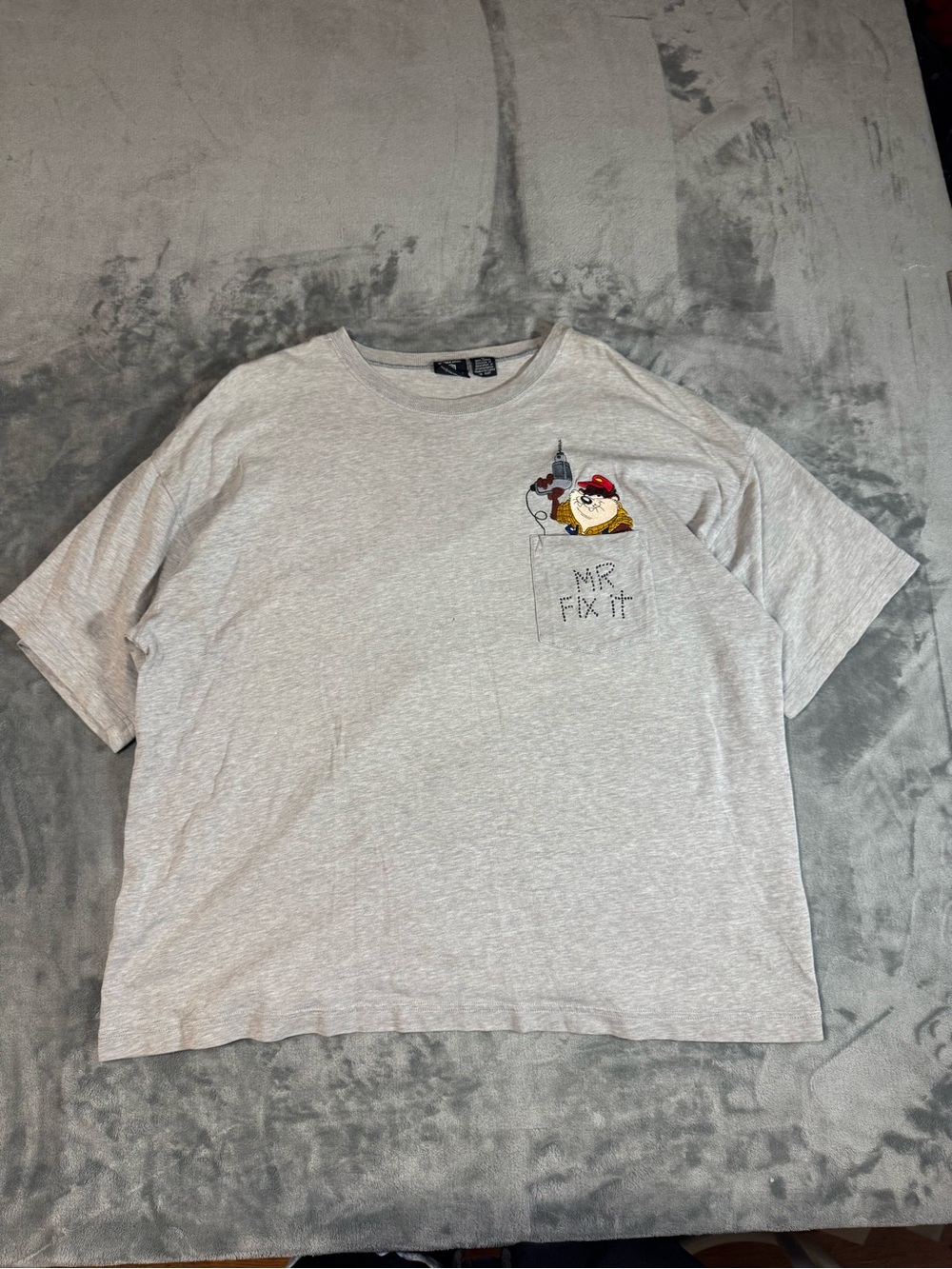 Warner Bros. Light Gray 'Mr Fix It' Pocket Tee with Character Applique